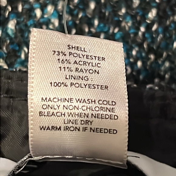 Ann Taylor Loft Size 12 Mini skirt Teal Black and White - Picture 6 of 7